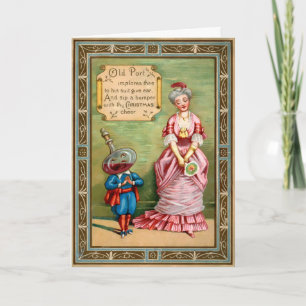 Festiva Tarjeta navideña vintage victoriana extraña