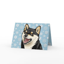 Tarjeta negra del personalizable de Shiba Inu de