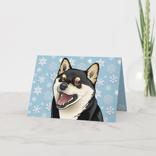 Festiva Tarjeta negra del personalizable de Shiba Inu de (Anverso)