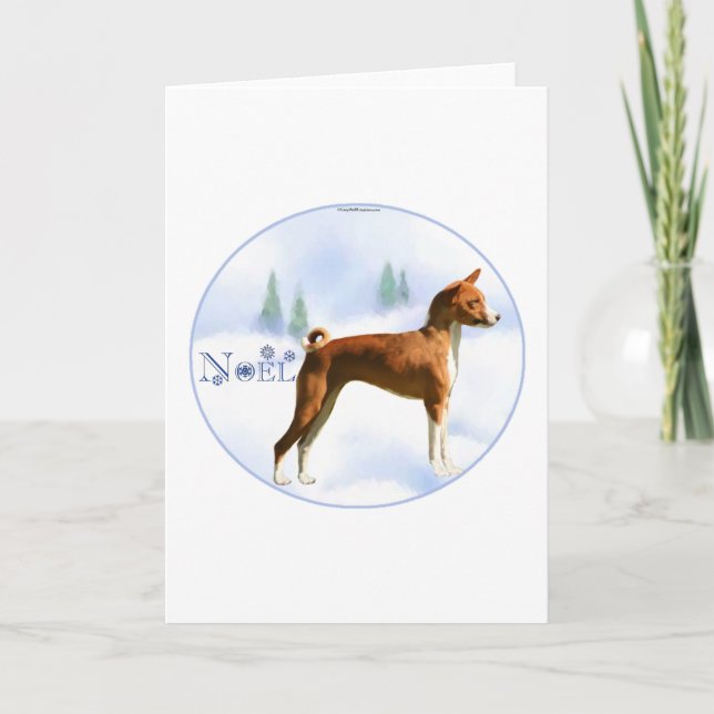 Festiva Tarjeta Noel Basenji (Anverso)