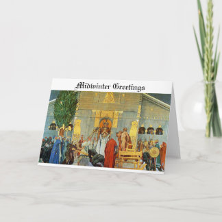 Festiva Tarjeta Norse Yule - Bolsa de invierno