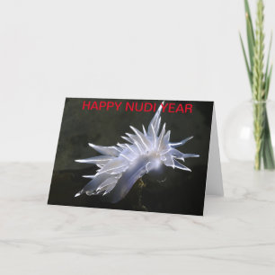 Festiva Tarjeta Nudibranch de Alabaster - Año Nuevo