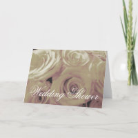 Tarjeta nupcial de la ducha de los rosas de la