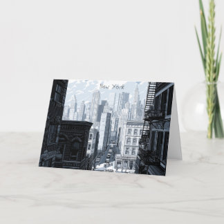 Festiva Tarjeta NYC personalizada en blanco y negro de Nue
