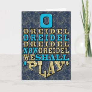 Festiva Tarjeta "O Dreidel" Hanukkah con sobres