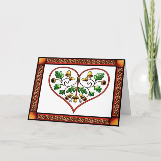 Festiva Tarjeta Oakleaf Heart (Anverso)