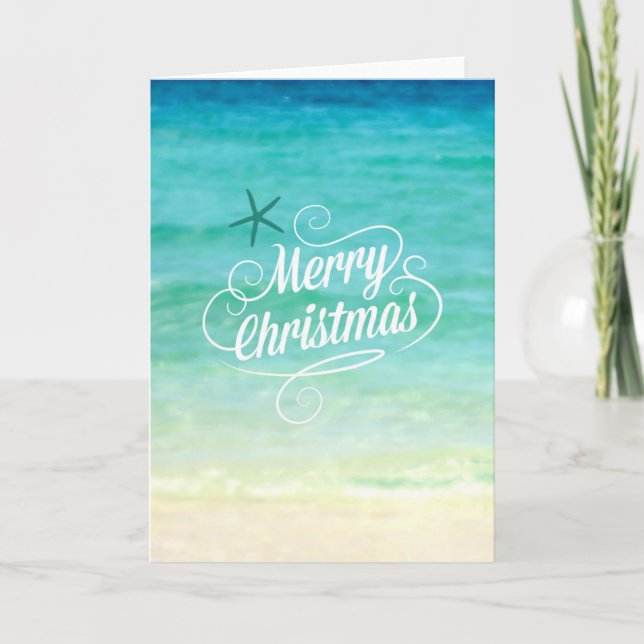Festiva Tarjeta Ocean Beach para Navidades de la costa de  (Anverso)