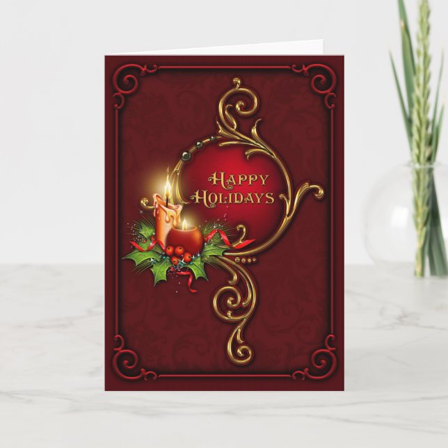 Festiva Tarjeta Ornate Elegent Navidades Personalizados (Anverso)