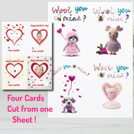 Festiva Tarjeta para el día de San Valentín para niños con