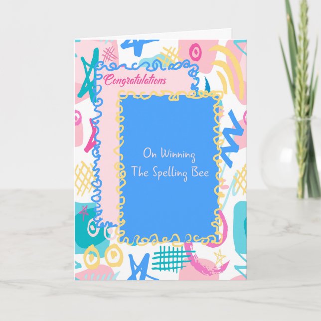 Festiva Tarjeta para ganar el concurso de deletreo (Anverso)