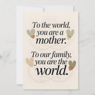 Festiva Tarjeta para la Madre del Mundo - Frase Familiar S