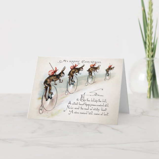 Festiva Tarjeta para Navidades de bicicletas de los conglo (Anverso)