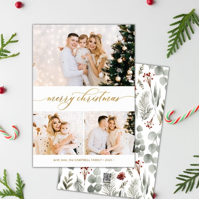 Festiva Tarjeta para Navidades de Collage de fotos 3 de ve (Subido por el creador)