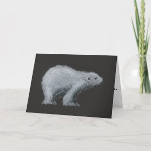 Festiva Tarjeta para Navidades de visión baja de oso polar
