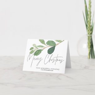 Festiva Tarjeta para Navidades eucaliptos para mamá y papá