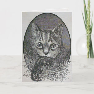 Festiva Tarjeta para Navidades victorianos de Chipmunk