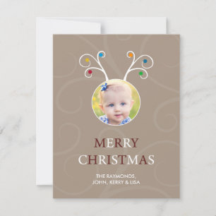 Festiva Tarjeta para niños de fotos rudolph Cute, navidade