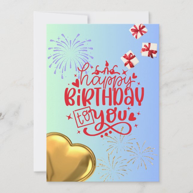 Festiva Tarjeta para pasteles y velas (Anverso)