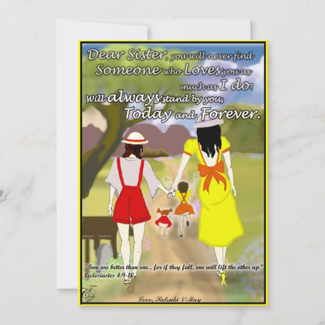 Festiva Tarjeta para su hermana (Anverso)