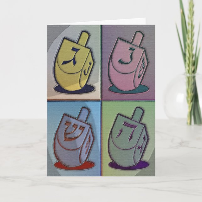 Festiva Tarjeta Pastel Chanukah (Anverso)