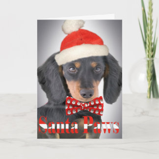 Festiva Tarjeta Paw de los Navidades de Dachshund