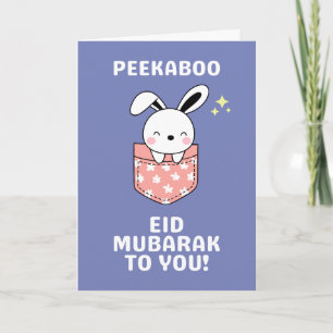Festiva Tarjeta Peekaboo Cute Bunny Eid Mubarak