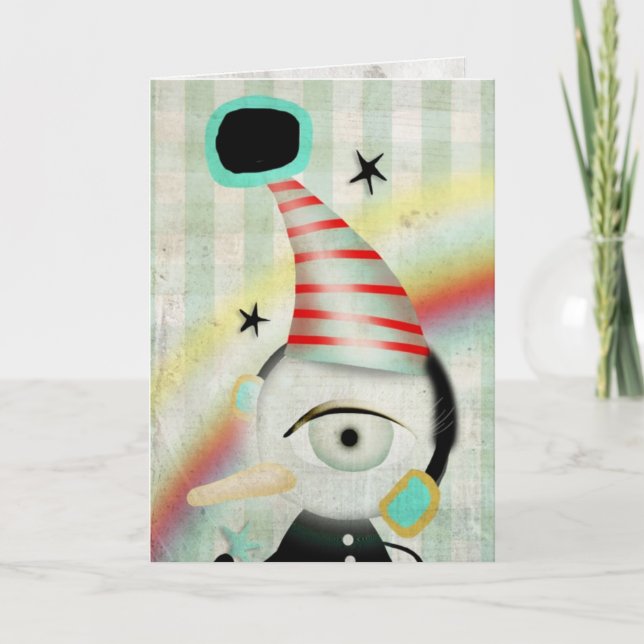 Festiva Tarjeta Penguin del polo norte del invierno (Anverso)