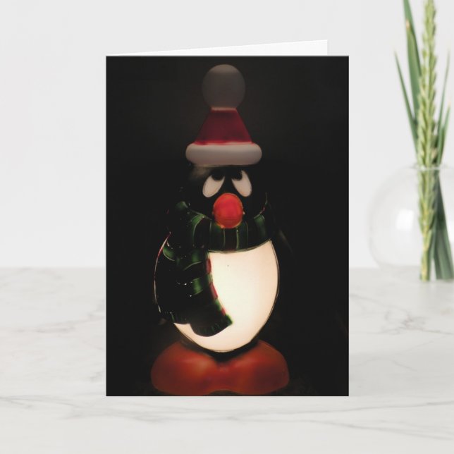 Festiva Tarjeta Penguin "Feliz Navidad" (Anverso)