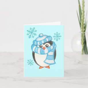 Festiva Tarjeta Penguin para navidades