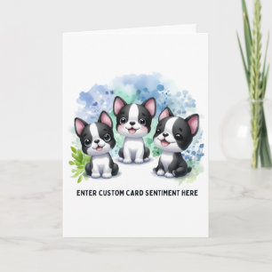 Festiva Tarjeta personalizable de Boston Terrier - Elija t