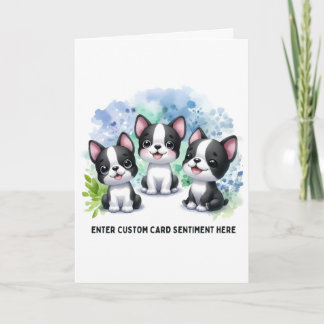 Festiva Tarjeta personalizable de Boston Terrier - Elija t