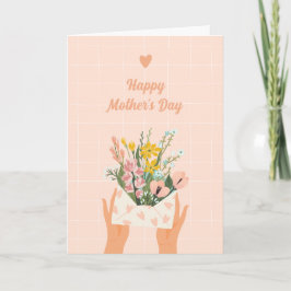 Festiva Tarjeta personalizable del Día de la Madre con flo