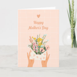Festiva Tarjeta personalizable del Día de la Madre con flo