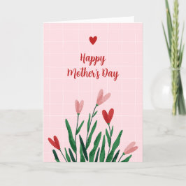Festiva Tarjeta personalizable del Día de la Madre con flo