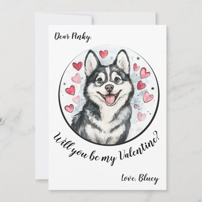 Festiva Tarjeta personalizable del Día de San Valentín Hus (Anverso)