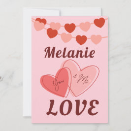 Festiva Tarjeta personalizable plana del Día de San Valent
