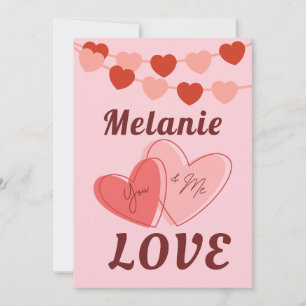 Festiva Tarjeta personalizable plana del Día de San Valent