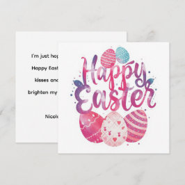 Festiva Tarjeta personalizada colorida de Pascua feliz
