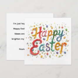 Festiva Tarjeta personalizada colorida de Pascua feliz