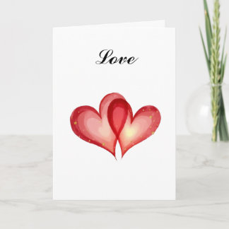 Festiva Tarjeta personalizada de 2 corazones