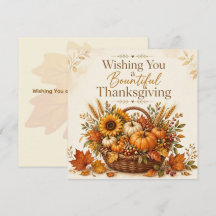 Tarjeta personalizada de Acción de Gracias abundan
