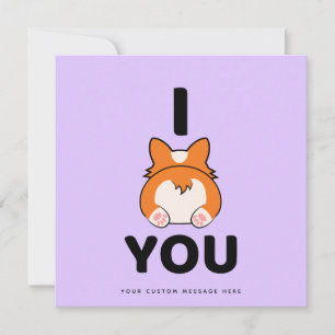 Festiva Tarjeta personalizada de amor por Corgi