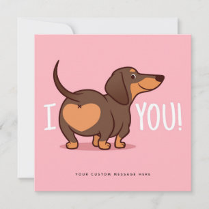 Festiva Tarjeta personalizada de amor por Dachshund