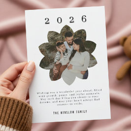 Festiva Tarjeta personalizada de Año Nuevo 2026 de una fot