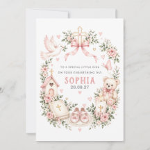 Tarjeta personalizada de bautizo para niña | Bauti