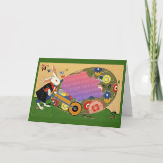 Festiva Tarjeta personalizada de corte de huevos de pascua