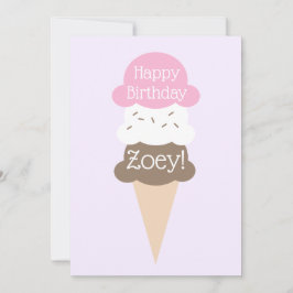Festiva Tarjeta personalizada de crema de hielo de cumplea