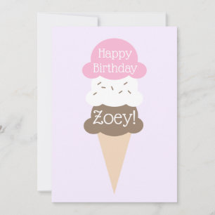 Festiva Tarjeta personalizada de crema de hielo de cumplea