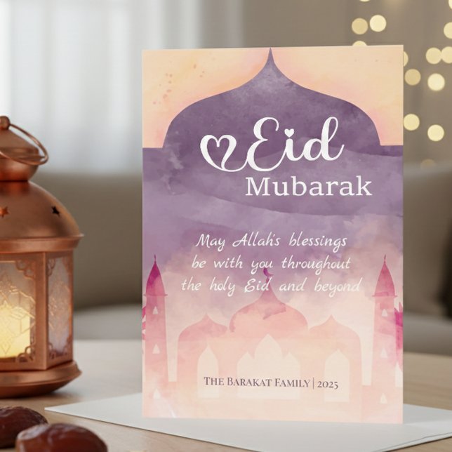 Festiva Tarjeta personalizada de Eid Mubarak con diseño de (Subido por el creador)