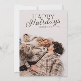 Festiva Tarjeta personalizada de Felices Fiestas con foto
